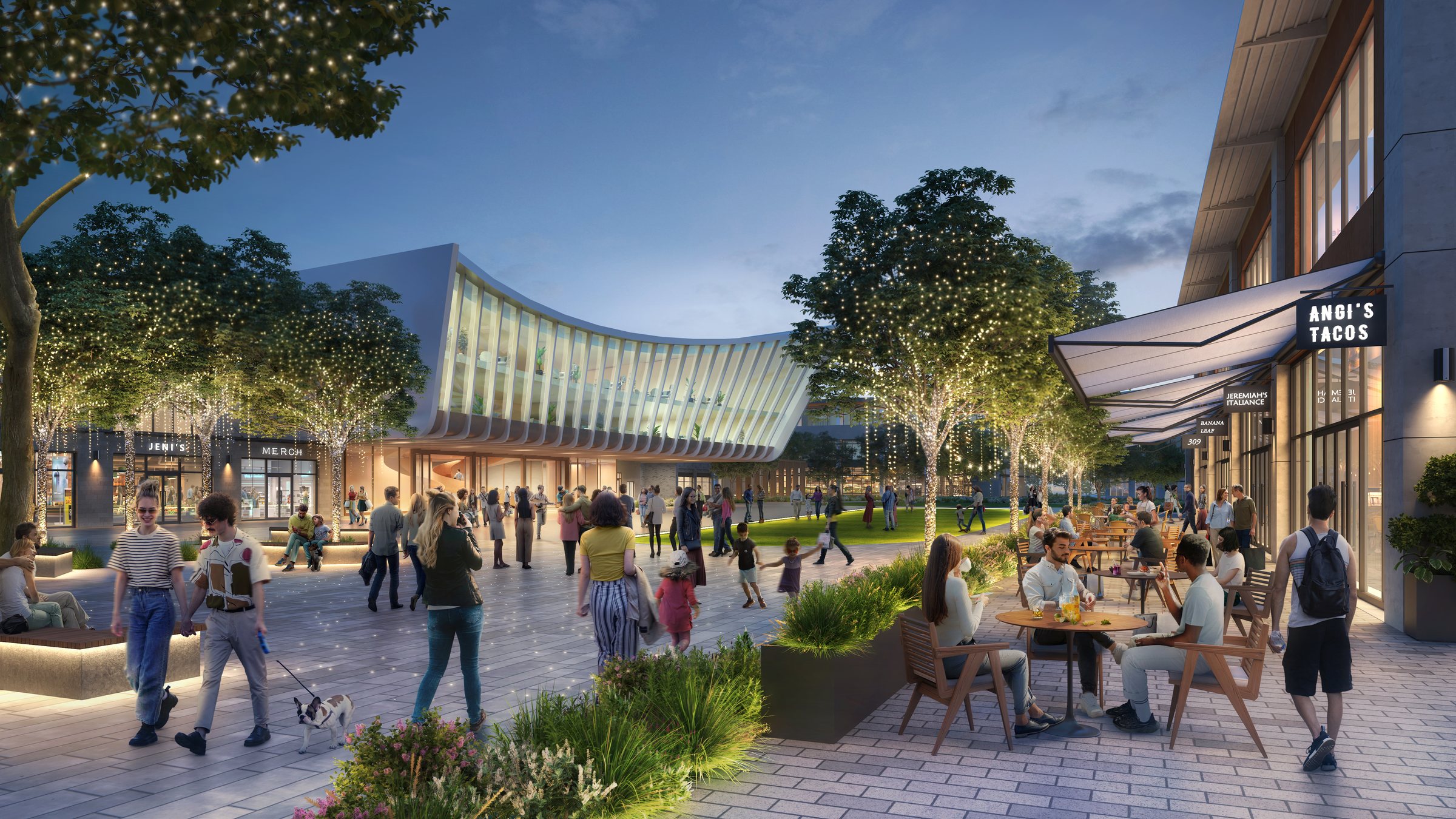 A proposed gathering place at SU 560 at night