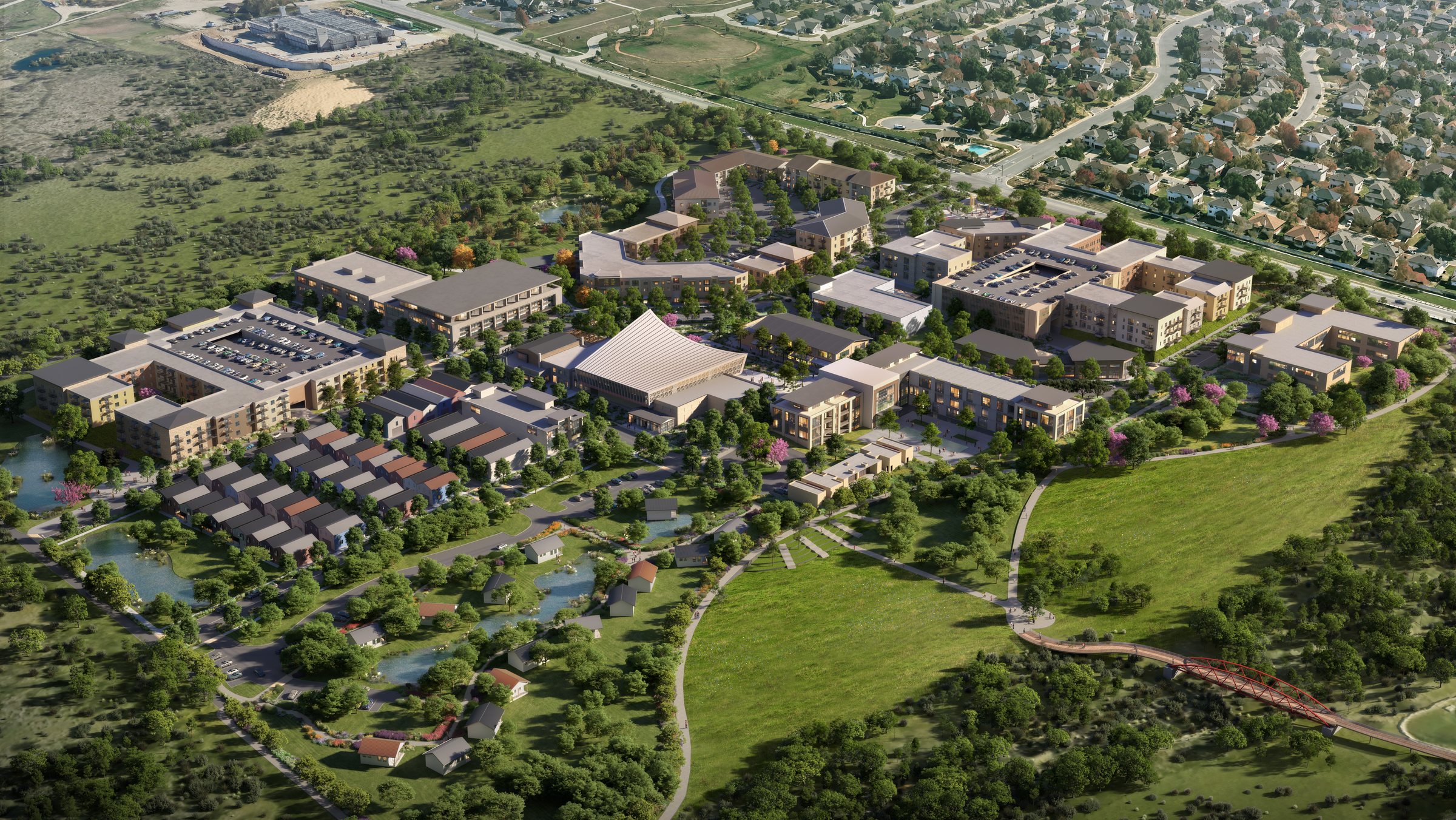 Aerial rendering of Southwestern University 560